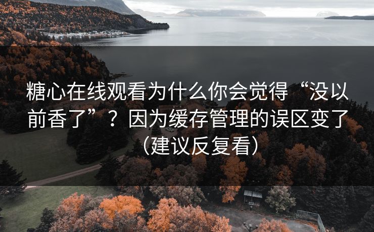 糖心在线观看为什么你会觉得“没以前香了”?因为缓存管理的误区变了(建议反复看) 第1张 糖心在线观看为什么你会觉得“没以前香了”?因为缓存管理的误区变了(建议反复看) 第1张