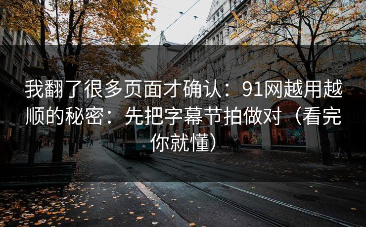 我翻了很多页面才确认：91网越用越顺的秘密：先把字幕节拍做对（看完你就懂）  第1张