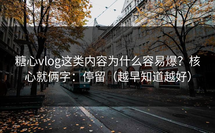 糖心vlog这类内容为什么容易爆?核心就俩字:停留(越早知道越好) 糖心vlog这类内容为什么容易爆?核心就俩字:停留(越早知道越好)