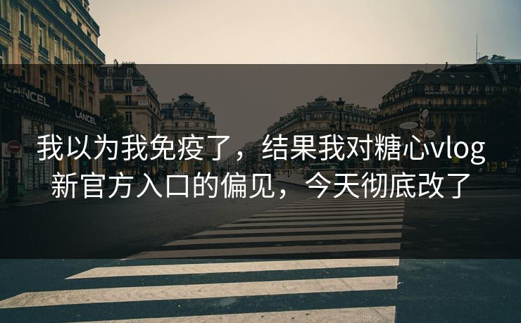 我以为我免疫了,结果我对糖心vlog新官方入口的偏见,今天彻底改了 第1张 我以为我免疫了,结果我对糖心vlog新官方入口的偏见,今天彻底改了 第1张