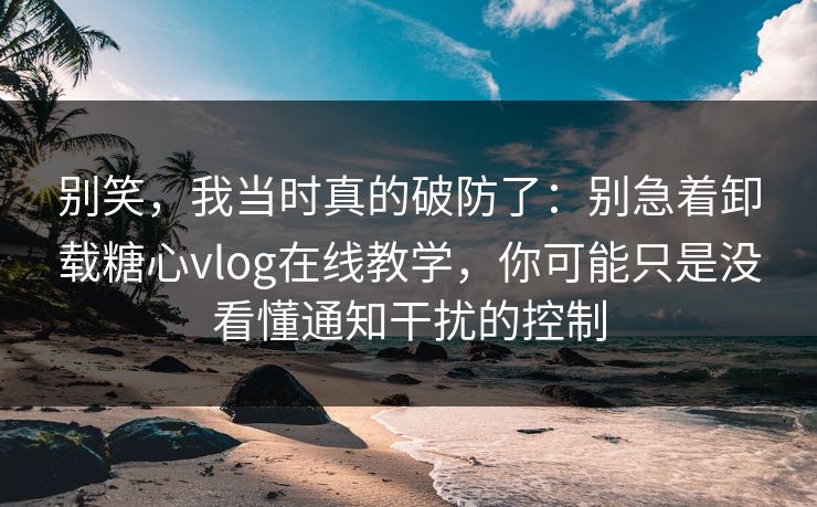 别笑，我当时真的破防了：别急着卸载糖心vlog在线教学，你可能只是没看懂通知干扰的控制